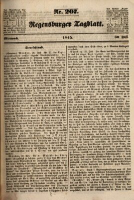 Regensburger Tagblatt Mittwoch 30. Juli 1845