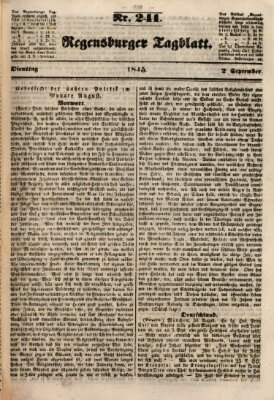 Regensburger Tagblatt Dienstag 2. September 1845