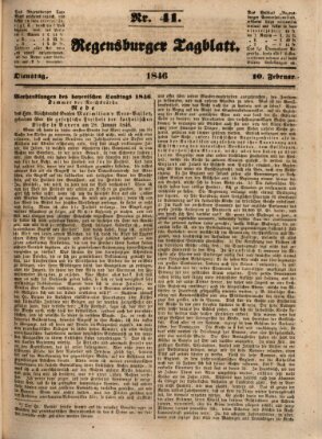 Regensburger Tagblatt Dienstag 10. Februar 1846
