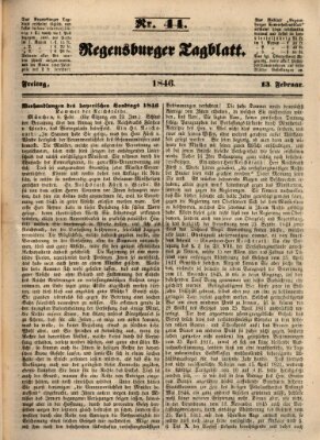 Regensburger Tagblatt Freitag 13. Februar 1846