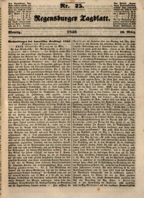 Regensburger Tagblatt Montag 16. März 1846