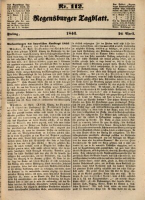 Regensburger Tagblatt Freitag 24. April 1846