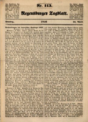Regensburger Tagblatt Samstag 25. April 1846
