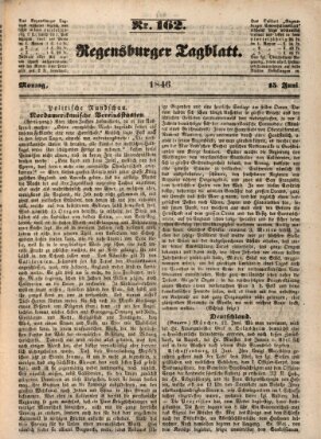Regensburger Tagblatt Montag 15. Juni 1846