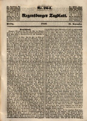 Regensburger Tagblatt Freitag 25. September 1846
