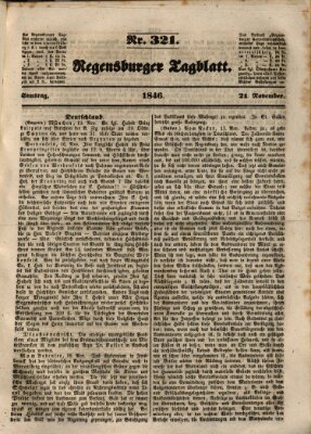 Regensburger Tagblatt Samstag 21. November 1846
