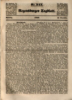 Regensburger Tagblatt Sonntag 13. Dezember 1846
