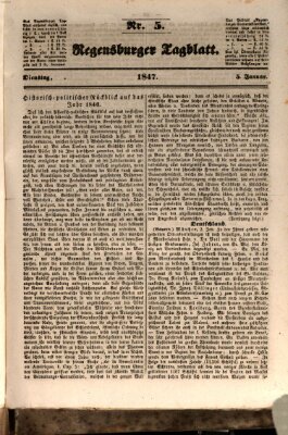 Regensburger Tagblatt Dienstag 5. Januar 1847