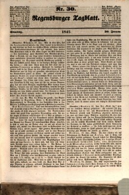 Regensburger Tagblatt Samstag 30. Januar 1847