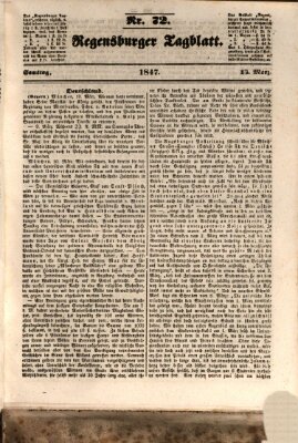 Regensburger Tagblatt Samstag 13. März 1847