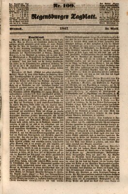 Regensburger Tagblatt Mittwoch 21. April 1847