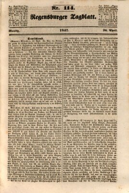 Regensburger Tagblatt Montag 26. April 1847