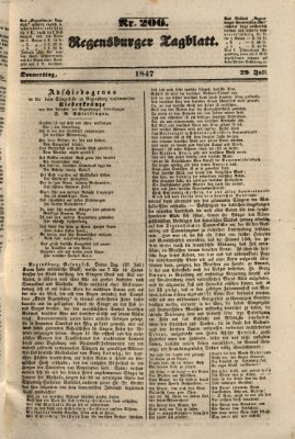 Regensburger Tagblatt Donnerstag 29. Juli 1847