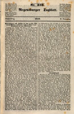 Regensburger Tagblatt Donnerstag 9. November 1848