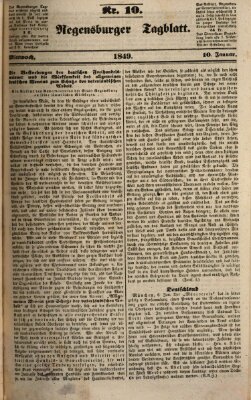 Regensburger Tagblatt Mittwoch 10. Januar 1849