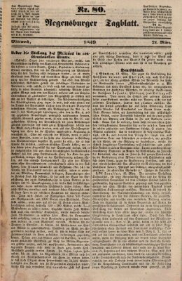 Regensburger Tagblatt Mittwoch 21. März 1849