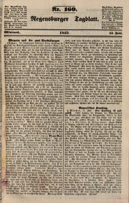 Regensburger Tagblatt Mittwoch 13. Juni 1849