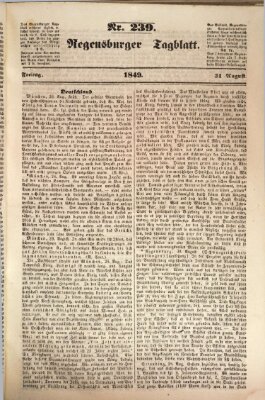 Regensburger Tagblatt Freitag 31. August 1849