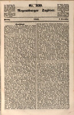 Regensburger Tagblatt Freitag 7. Dezember 1849