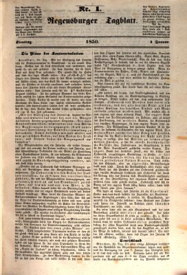 Regensburger Tagblatt Dienstag 1. Januar 1850