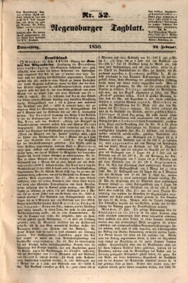 Regensburger Tagblatt Donnerstag 21. Februar 1850