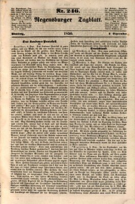 Regensburger Tagblatt Samstag 7. September 1850