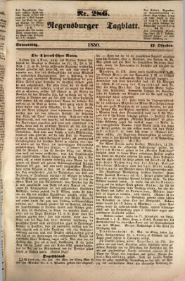 Regensburger Tagblatt Donnerstag 17. Oktober 1850
