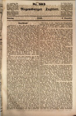 Regensburger Tagblatt Sonntag 3. November 1850