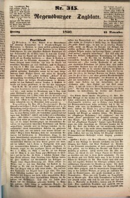 Regensburger Tagblatt Freitag 15. November 1850