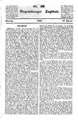 Regensburger Tagblatt Dienstag 18. Februar 1851