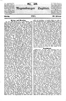 Regensburger Tagblatt Freitag 28. Februar 1851