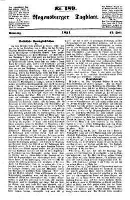 Regensburger Tagblatt Samstag 12. Juli 1851