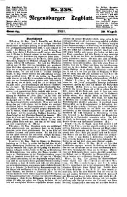 Regensburger Tagblatt Samstag 30. August 1851