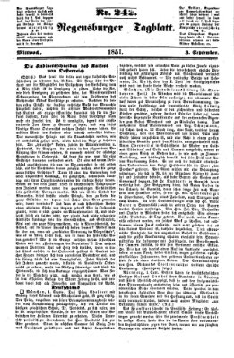 Regensburger Tagblatt Mittwoch 3. September 1851