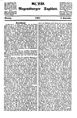 Regensburger Tagblatt Montag 8. September 1851