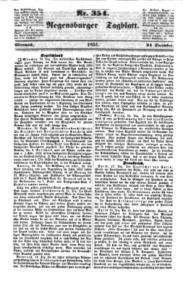 Regensburger Tagblatt Mittwoch 24. Dezember 1851