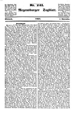 Regensburger Tagblatt Mittwoch 1. September 1852