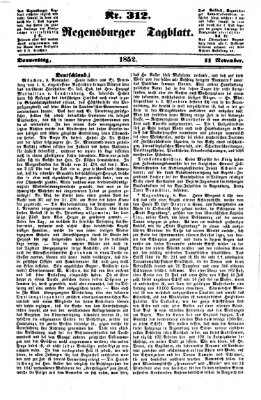 Regensburger Tagblatt Donnerstag 11. November 1852