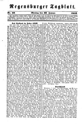 Regensburger Tagblatt Montag 10. Januar 1853