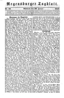 Regensburger Tagblatt Mittwoch 19. Januar 1853