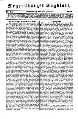 Regensburger Tagblatt Donnerstag 10. Februar 1853