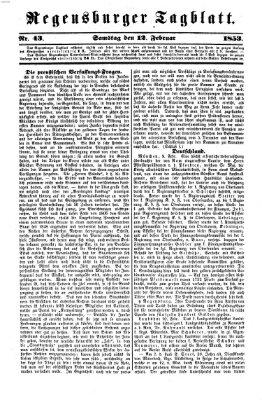Regensburger Tagblatt Samstag 12. Februar 1853
