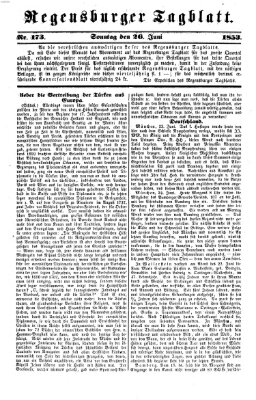 Regensburger Tagblatt Sonntag 26. Juni 1853