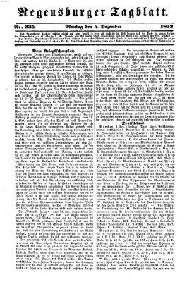 Regensburger Tagblatt Montag 5. Dezember 1853