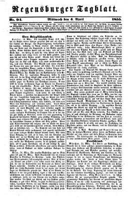Regensburger Tagblatt Mittwoch 4. April 1855