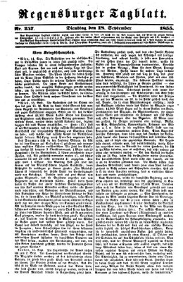 Regensburger Tagblatt Dienstag 18. September 1855