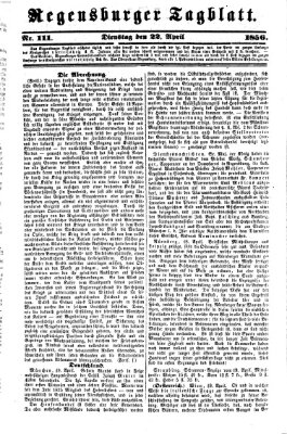 Regensburger Tagblatt Dienstag 22. April 1856