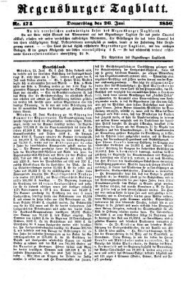 Regensburger Tagblatt Donnerstag 26. Juni 1856