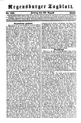 Regensburger Tagblatt Freitag 22. August 1856