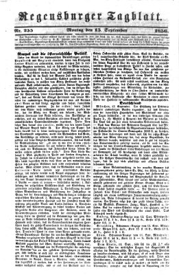 Regensburger Tagblatt Montag 15. September 1856